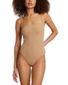 Commando Party Starter Straight Cami Bodysuit In Crystal Buff In Crystal Buff