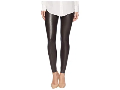 Commando Perfect Control Faux Leather Leggings Women's Dress Pants Espresso: Sm (4-6), Faux Leather/nylon/pol In Black
