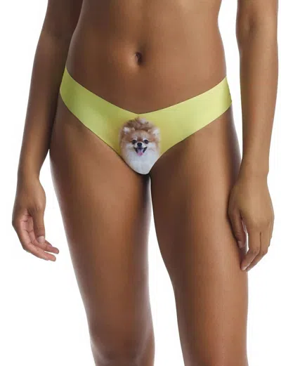 Commando Photo-op Thong Panty In Happy Pup In Multi