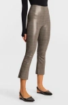 Commando Plaid Faux Leather Crop Pants In Gray