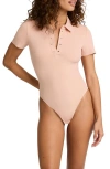 Commando Neoprene Polo Bodysuit In Desert Rose