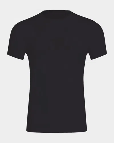 Commando Premier Stretch-cotton Crewneck Undershirt In Black