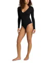 Commando Prima Ballet Deep V Bodysuit In Black