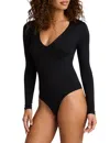 Commando Prima Ballet Deep V-neck Thong Bodysuit In Black
