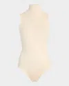 Commando Prima Ballet Sleeveless Mock-neck Bodysuit In Ivory