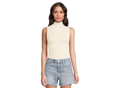 Commando Prima Ballet Sleeveless Mockneck Bodysuit In White