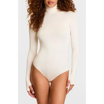 Commando Prima Ballet Turtleneck Long Sleeve Thong Bodysuit In Yellow