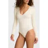 Commando Prima Ballet Deep V-neck Thong Bodysuit In Ivory