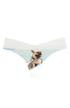 Commando Print Thong In Photo Op Frenchie
