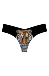 Commando Print Thong In Photo Op Orange Tiger