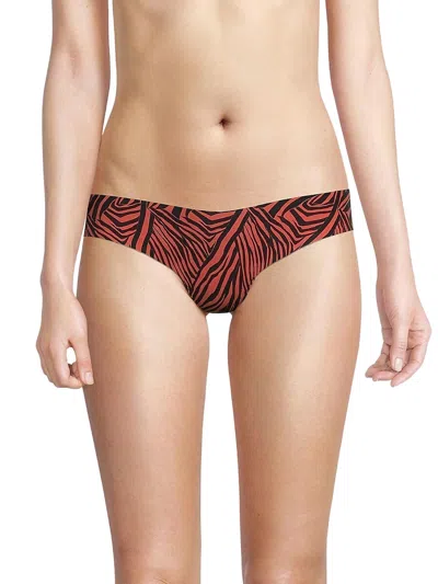 Commando Printed Low Rise Thong In City Stripes In Multi
