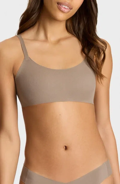 Commando Rib Bralette In Brown