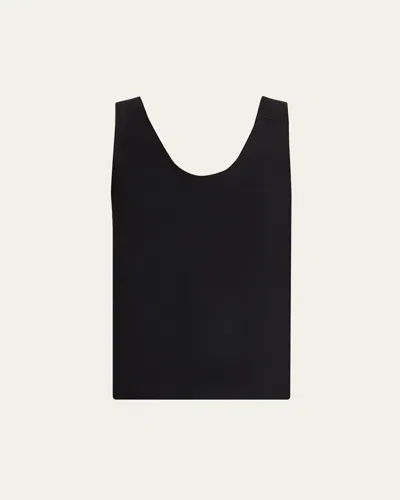 Commando Scoop-neck Cotton Tank Top In Black