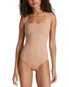 Commando Neoprene Cap Sleeve Bodysuit In Camel