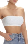 Commando Sequin Bandeau Top In White In White