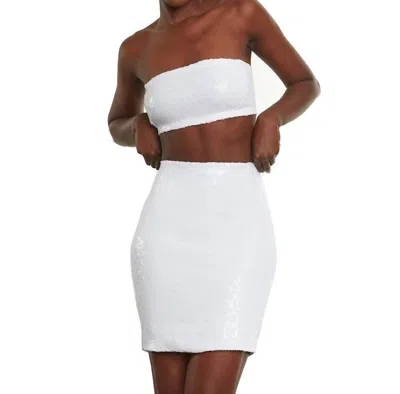 Commando Sequin Mini Skirt In White
