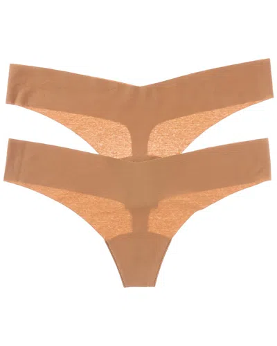 Commando Set Of 2 Thong Panty In Brown