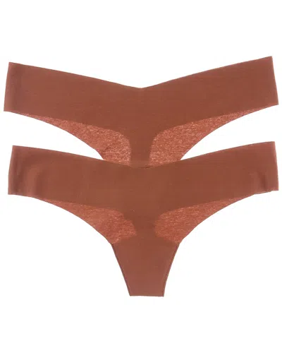 Commando Set Of 2 Thong Panty In Burgundy