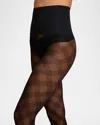Commando Sheer Check Plaid Tights In Black