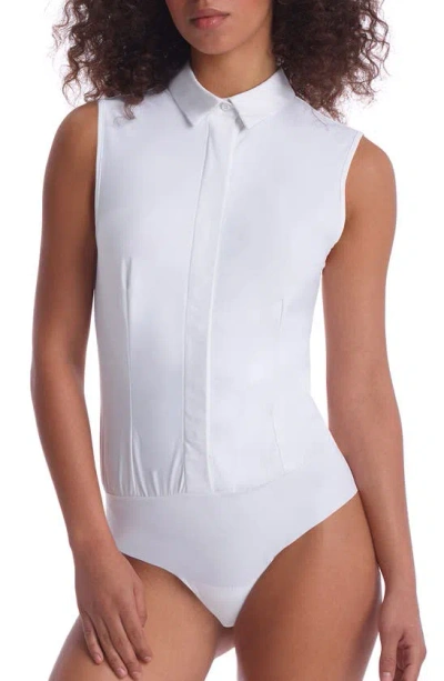 Commando Sleeveless Button-up Bodysuit In White