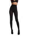 Commando Sparkle Rib Semi Opaque Tights In Black In Black