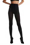 Commando Sparkle Rib Semi Opaque Tights In Black In Black