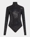 Commando Women's Classic Print Turtleneck Bodysuit In Silver Star In Silver Star