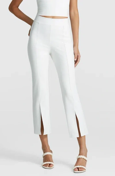 Commando Split Front Ankle Faux Leather Pants In White