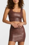Commando Faux Patent Leather Crop Top In Brown Croc