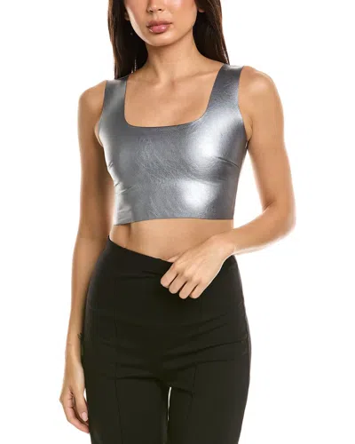 Commando Square Neck Crop Top In Silver