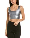 Commando Square Neck Crop Top In Silver
