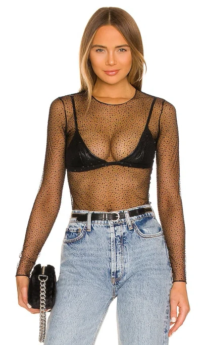 Commando Starlight Mesh Longsleeve Tee In Black