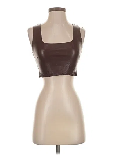 Pre-owned Commando Tank Top Brown Strapless Neckline Tops