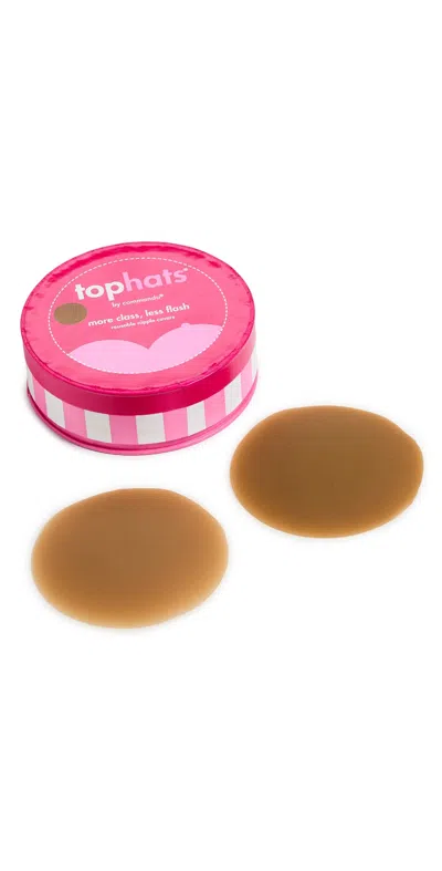 Commando Top Hats Nipple Concealers Caramel In Brown