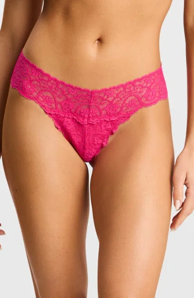 Commando 'tulip' Lace Thong In Pink
