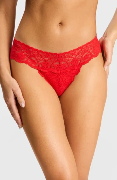 Commando 'tulip' Lace Thong In Red
