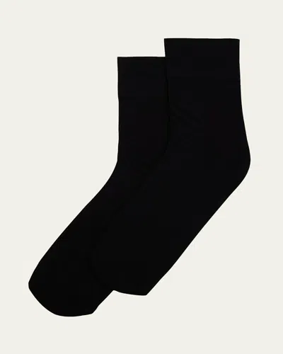 Commando Ultimate Opaque Microfiber Ankle Socks In Black