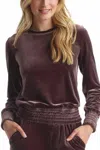 Commando Velvet Crewneck Sweatshirt In Greige In Grey