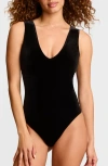 Commando Butter Luxe Deep V Bodysuit In Black