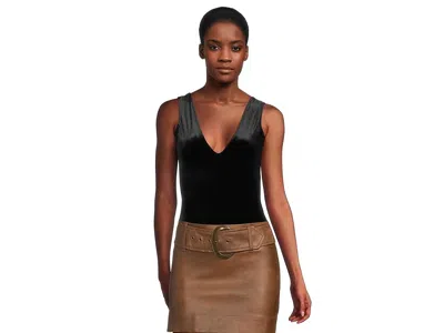 Commando Velvet Deep-v Bodysuit In Black