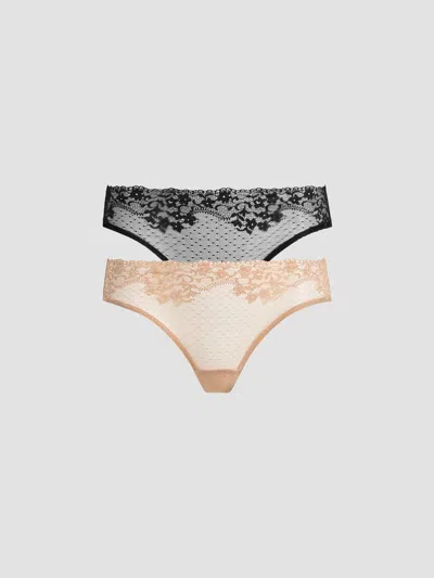 Commando Women's 2-pack Lace-trim Thong Set In Multi