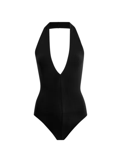 Commando Women's Ballet Deep Plunge Halterneck Bodysuit In Black