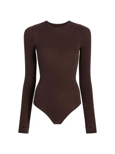 Commando Women's Ballet Long-sleeve Bodysuit In Espresso