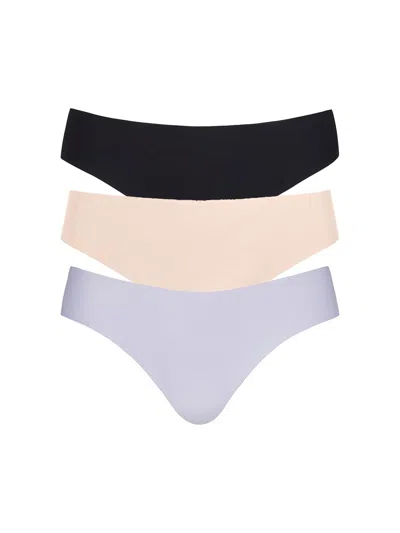 COMMANDO WOMEN'S BUTTER 3-PACK MID-RISE THONGS