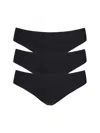 Commando Butter Mid-rise Thong 3-pack Gp201 In Black