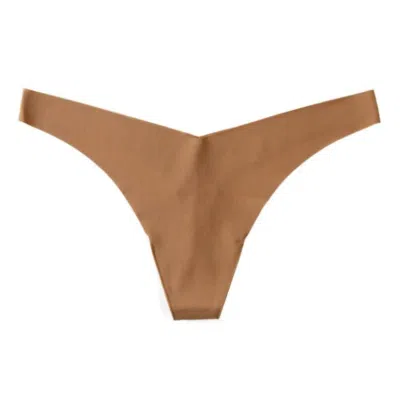 Commando Women's Classic Solid Tiny Thong In Caramel In Brown