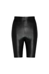 Commando Faux Leather Capri Legging In Black