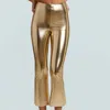 Commando Faux Leather Crop Flare Legging In Gold Leaf In Gold