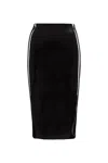 Commando Women's  Faux Patent Leather Control Smoothing Midi Skirt, Black Sk03 In Black