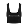 Commando Faux Patent Leather Crop Top In Black